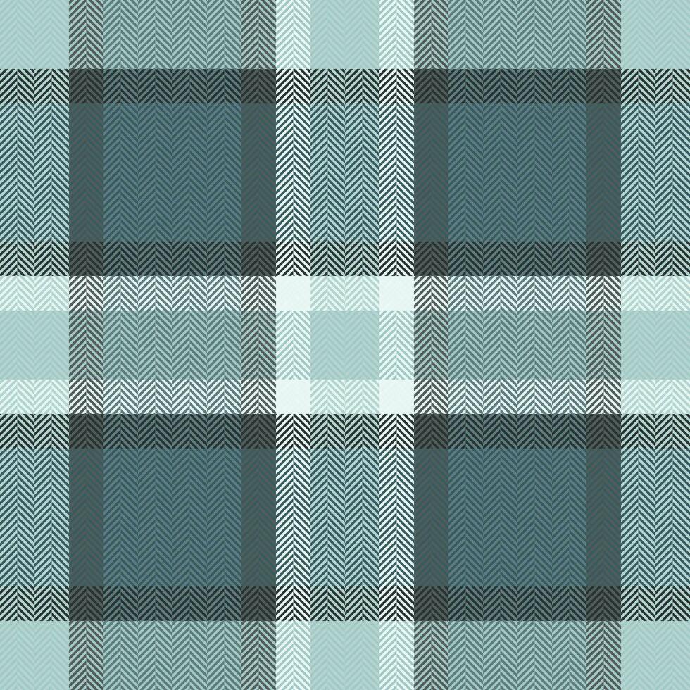 Crossed check background fabric, thin pattern texture plaid. Rustic textile tartan seamless vector in pastel and cyan colors.