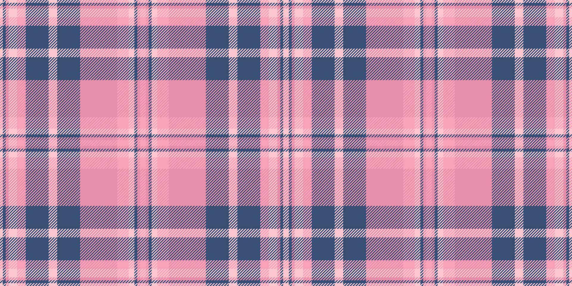 Unique fabric check background, chequered seamless pattern texture. Border plaid vector textile tartan in blue and pink colors.