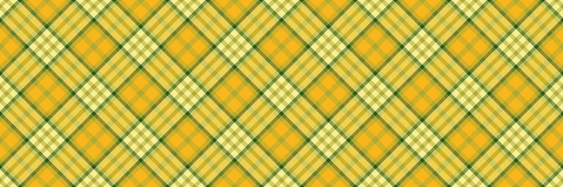 Close-up pattern plaid vector, variation fabric check seamless. Fit textile texture background tartan in yellow and amber colors. vector