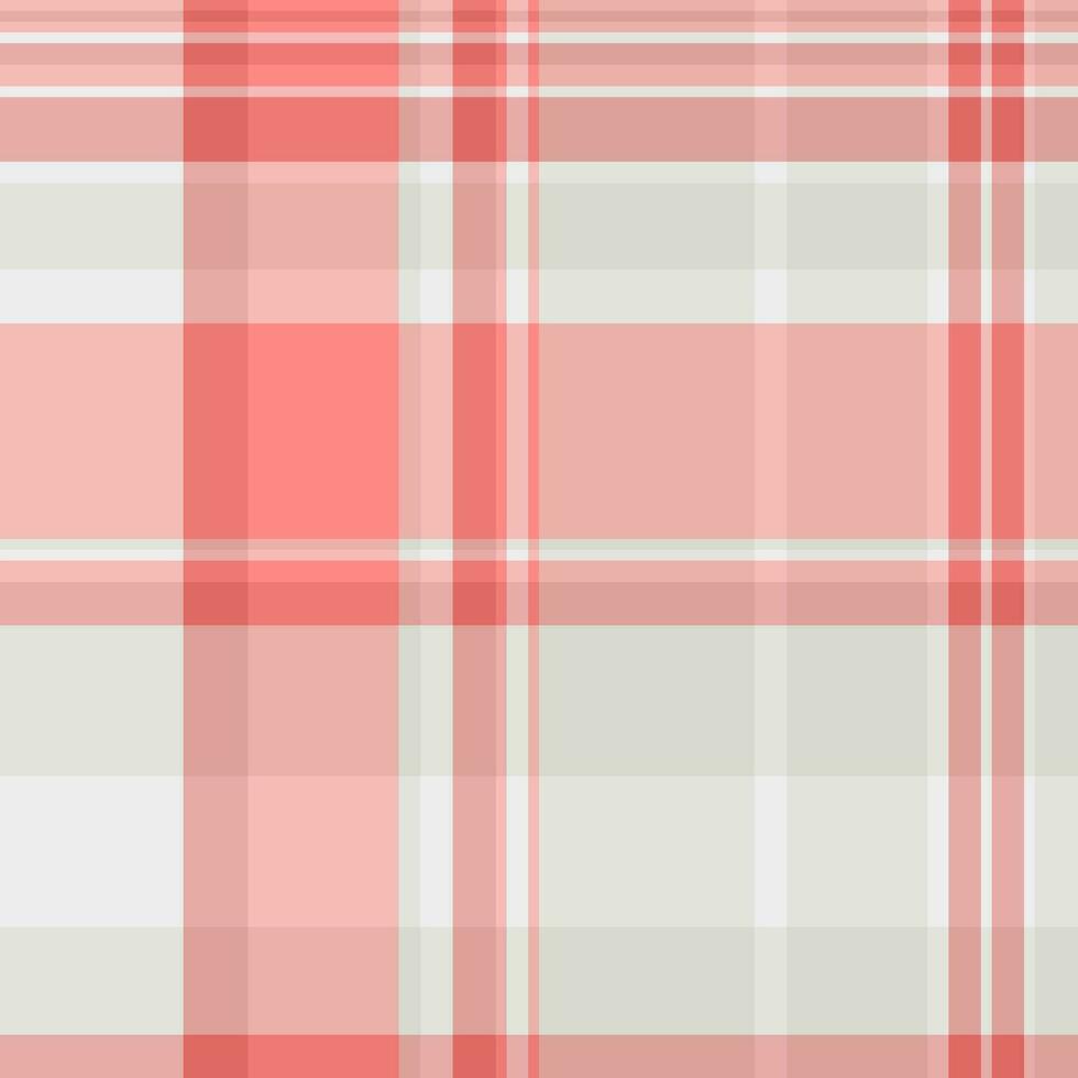 Paint plaid fabric seamless, tape tartan pattern textile. Random check texture vector background in light and white colors.