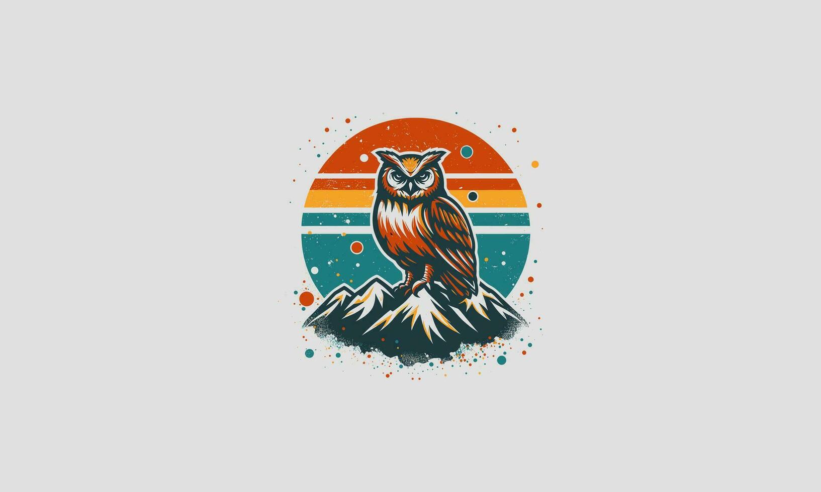 owl and mountain vector illustration artwork design