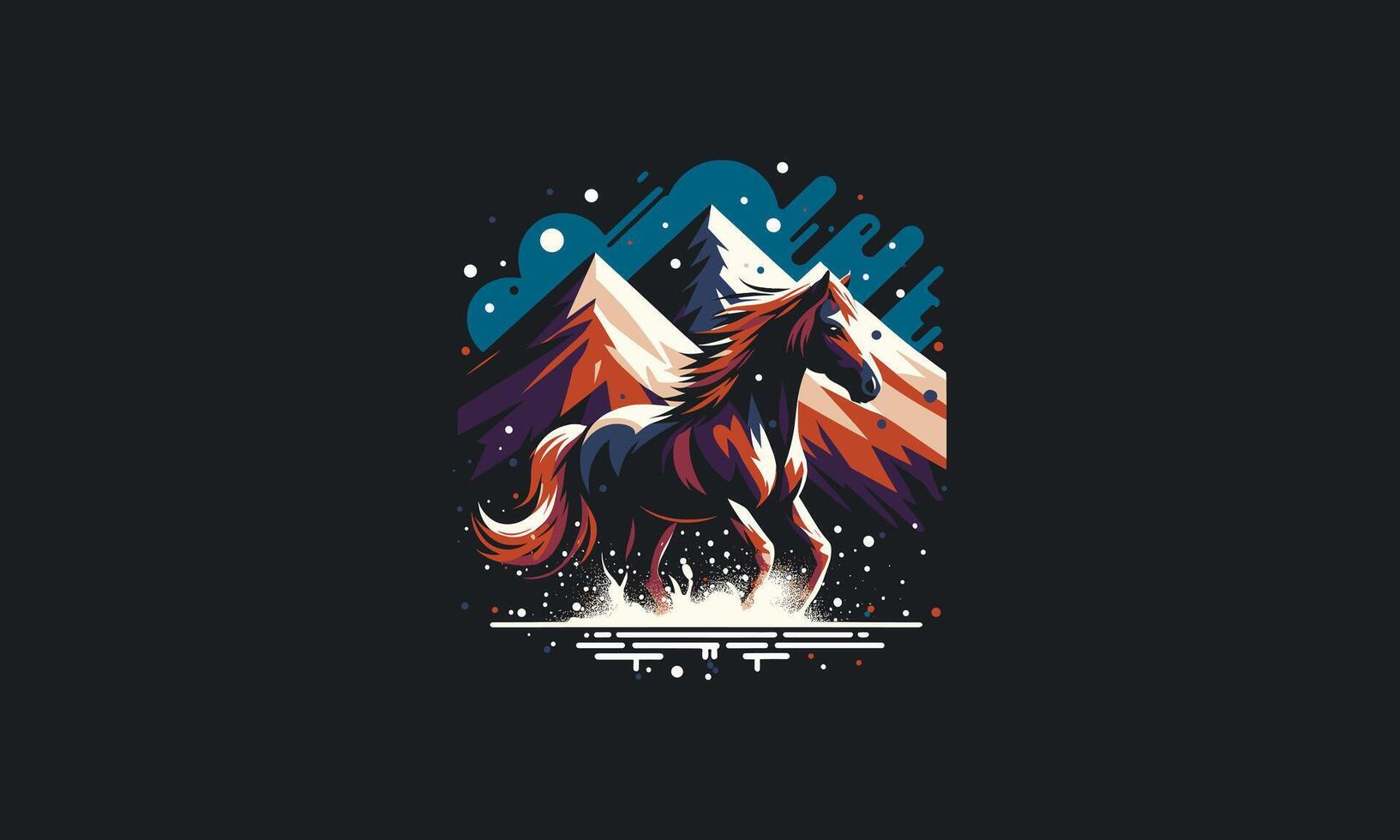 horse on mountain vector illustration artwork design