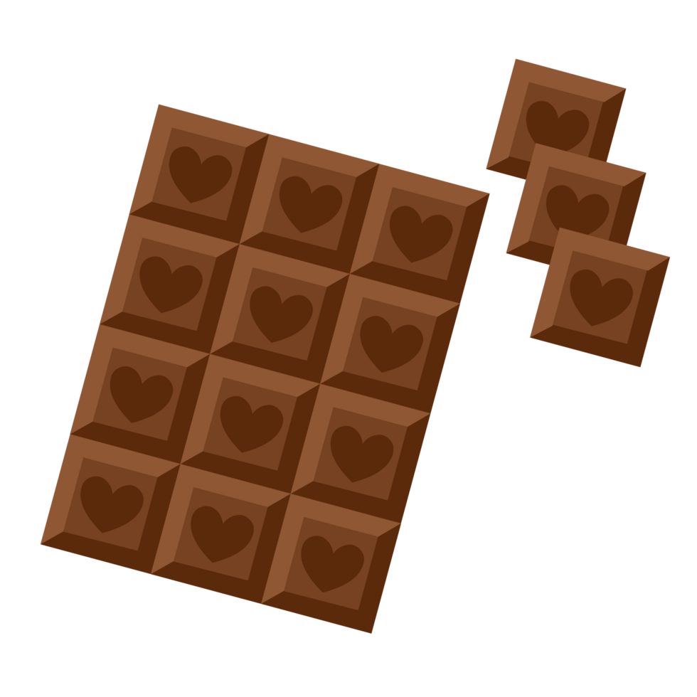 Dark Chocolate Bar Flat Style png