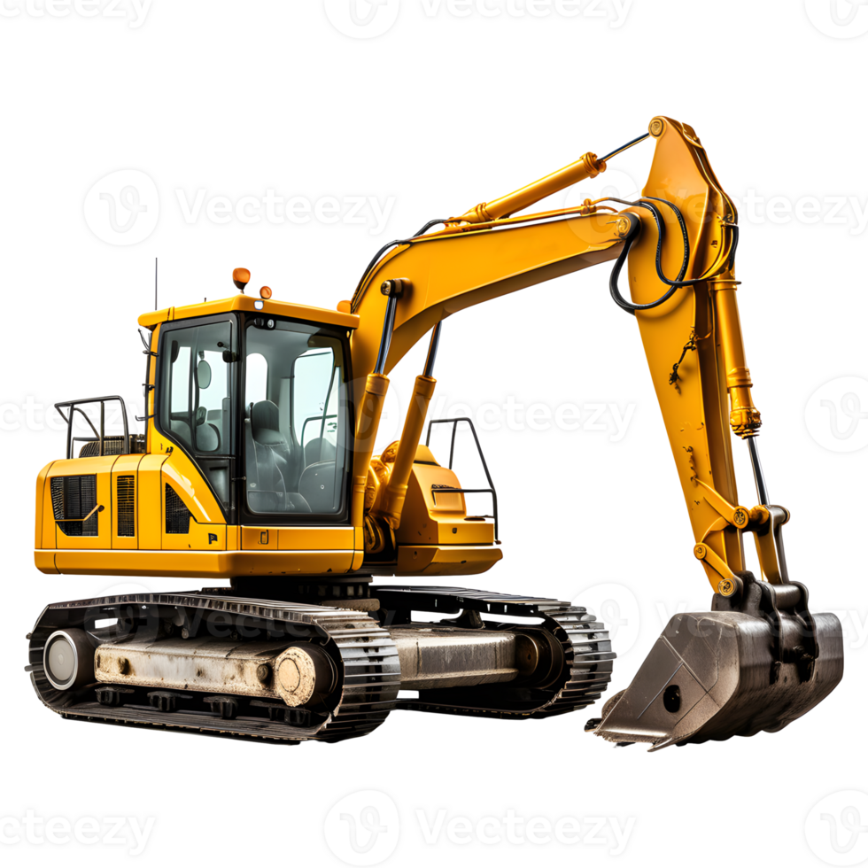 AI generated Excavator isolated on Transparent Background png
