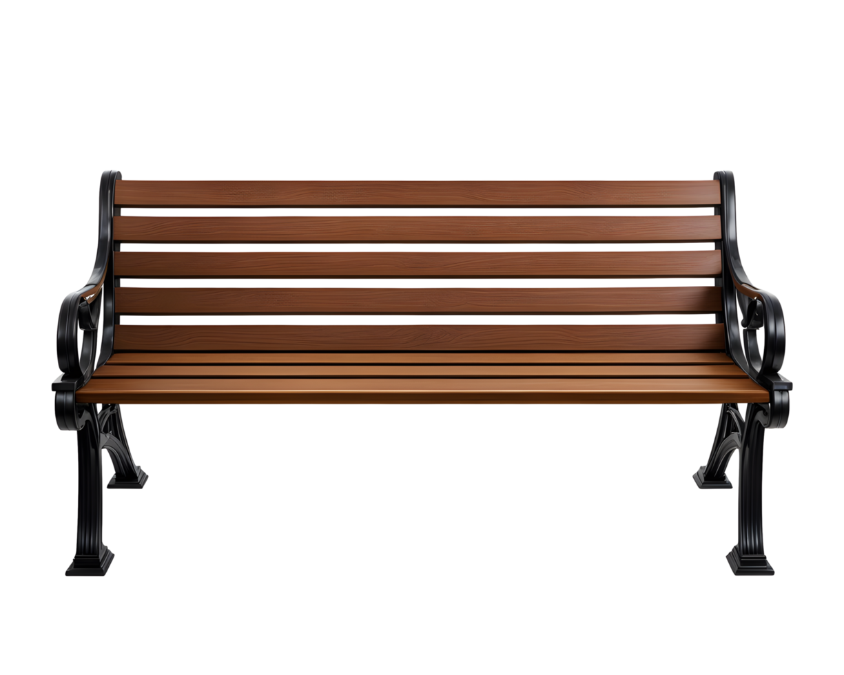 AI generated Wooden Park Bench Isolated on Transparent Background png