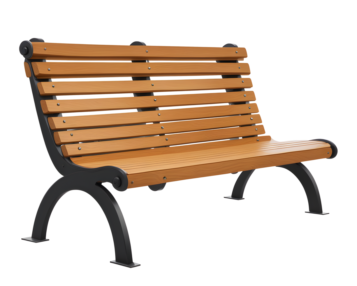 AI generated Park Bench Isolated on Transparent Background png