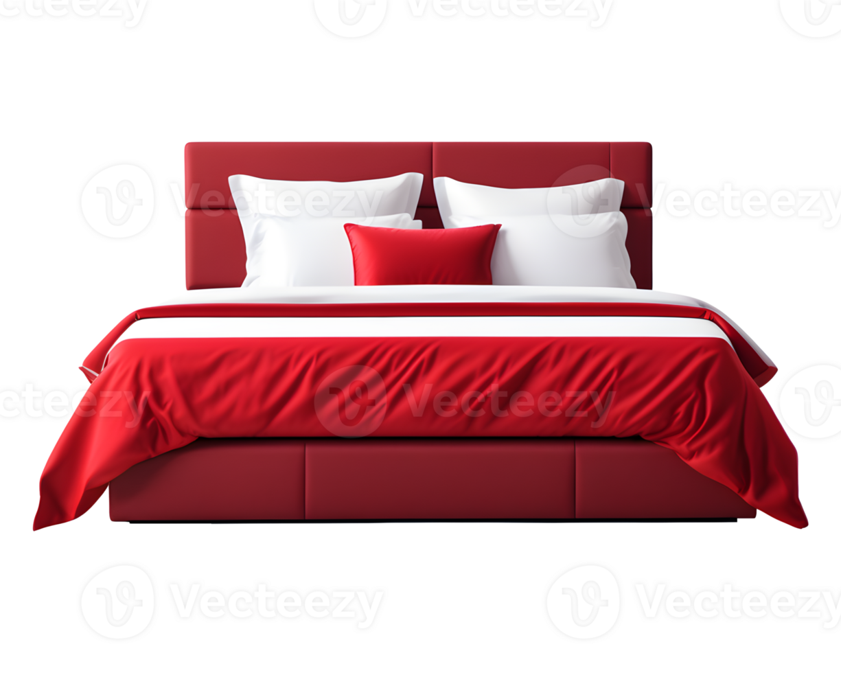 AI generated Modern Red Bed Isolated on Transparent Background 35656189 PNG