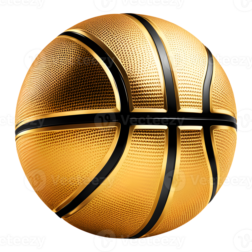 AI generated Basketball Ball Gold Isolated on Transparent Background png