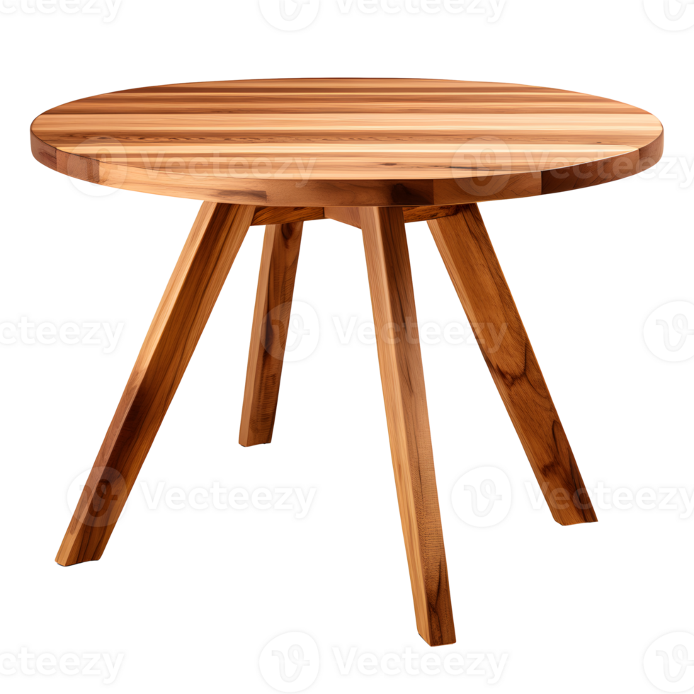 AI generated Wood Side Table Isolated on Transparent Background png