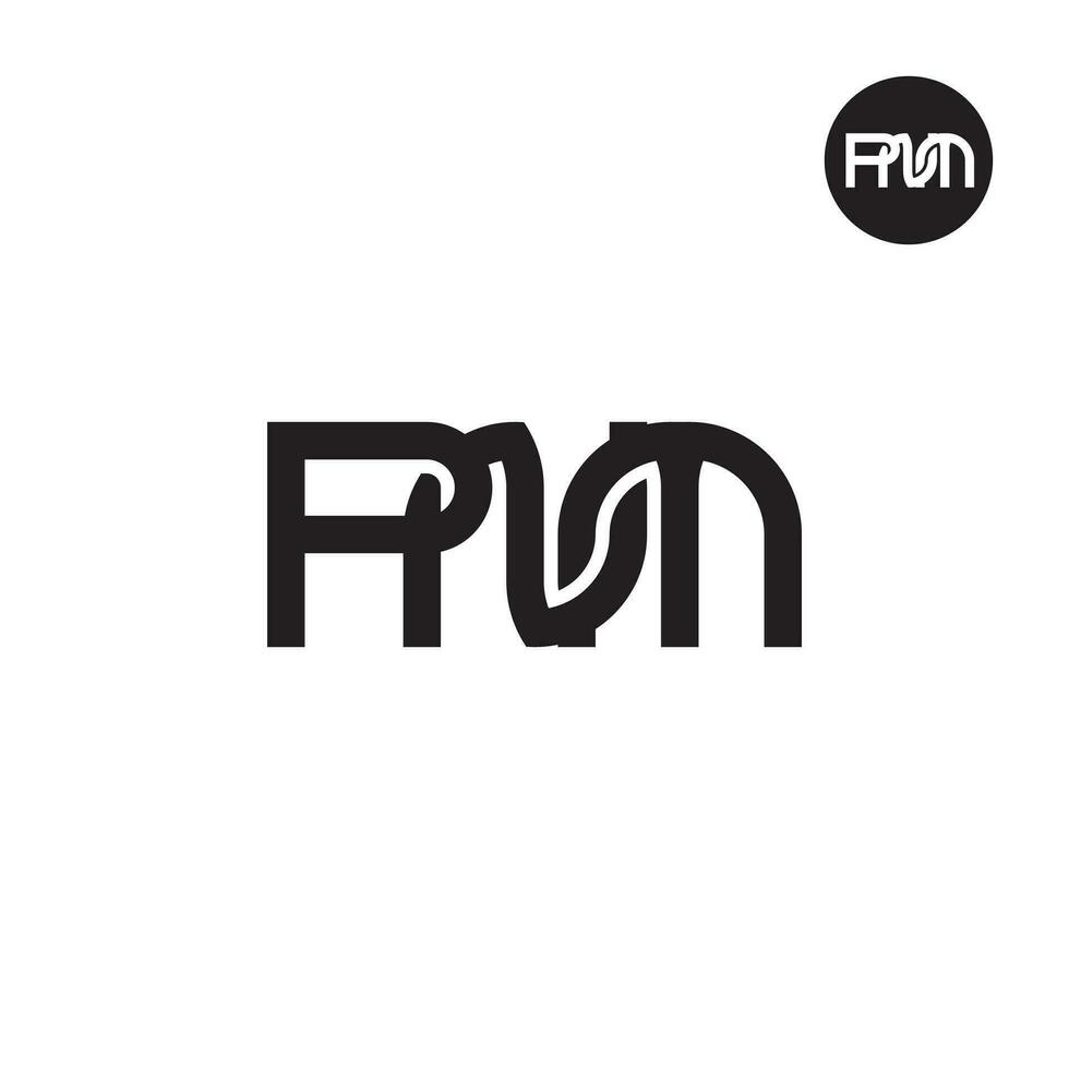 letra pnm monograma logo diseño vector