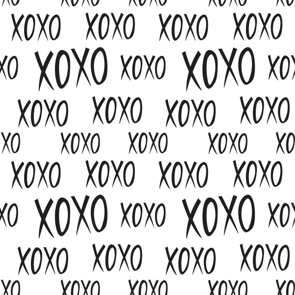 XOXO seamless pattern black and white. Cool background for classy textures design. vector
