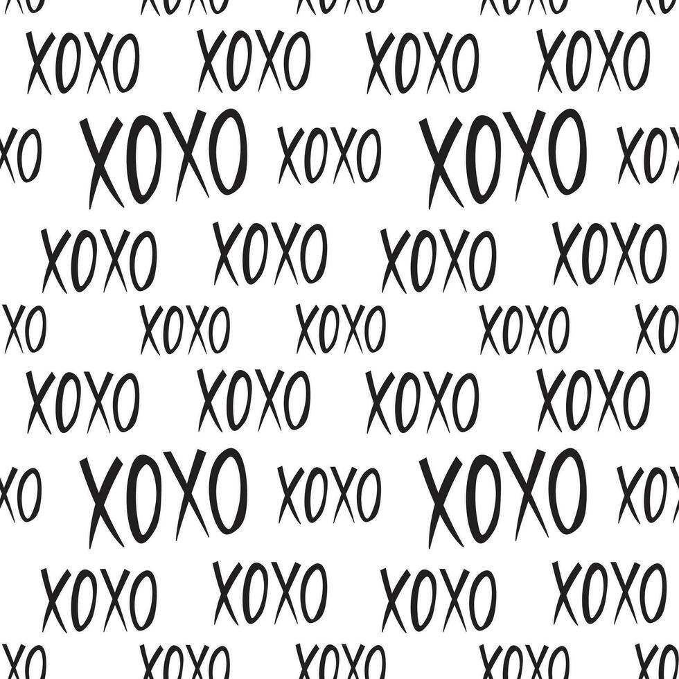 XOXO seamless pattern black and white. Cool background for classy textures design. vector