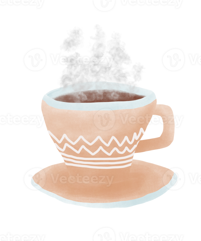 söt kaffe kopp teckning png