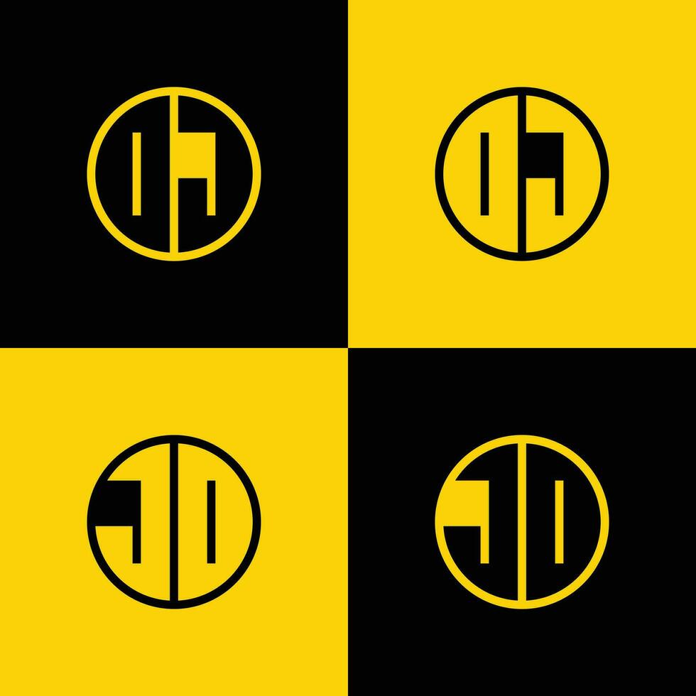 Simple DJ and JD Letter Circle Logo Set, suitable for business with DJ or JD initials vector