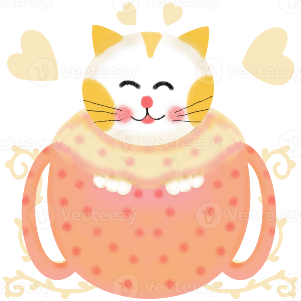 schattig katten en grappig katje tekening Valentijn dag png