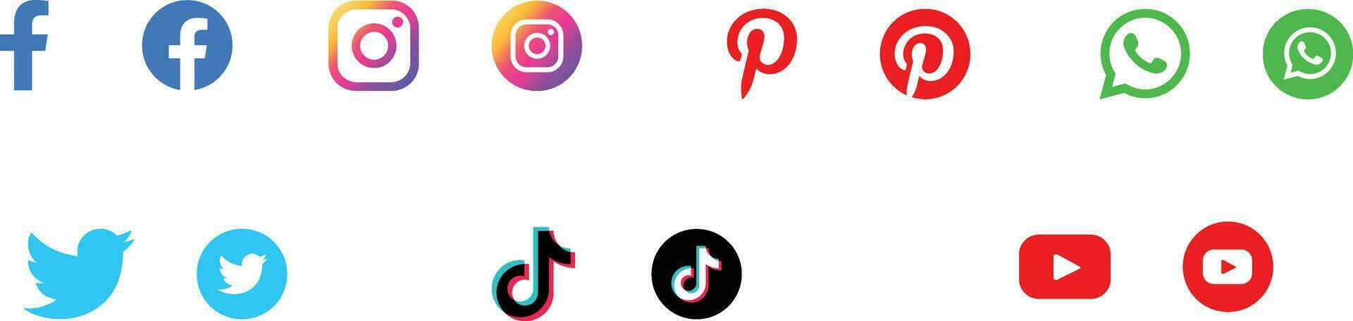 Colourful vector social media icons download