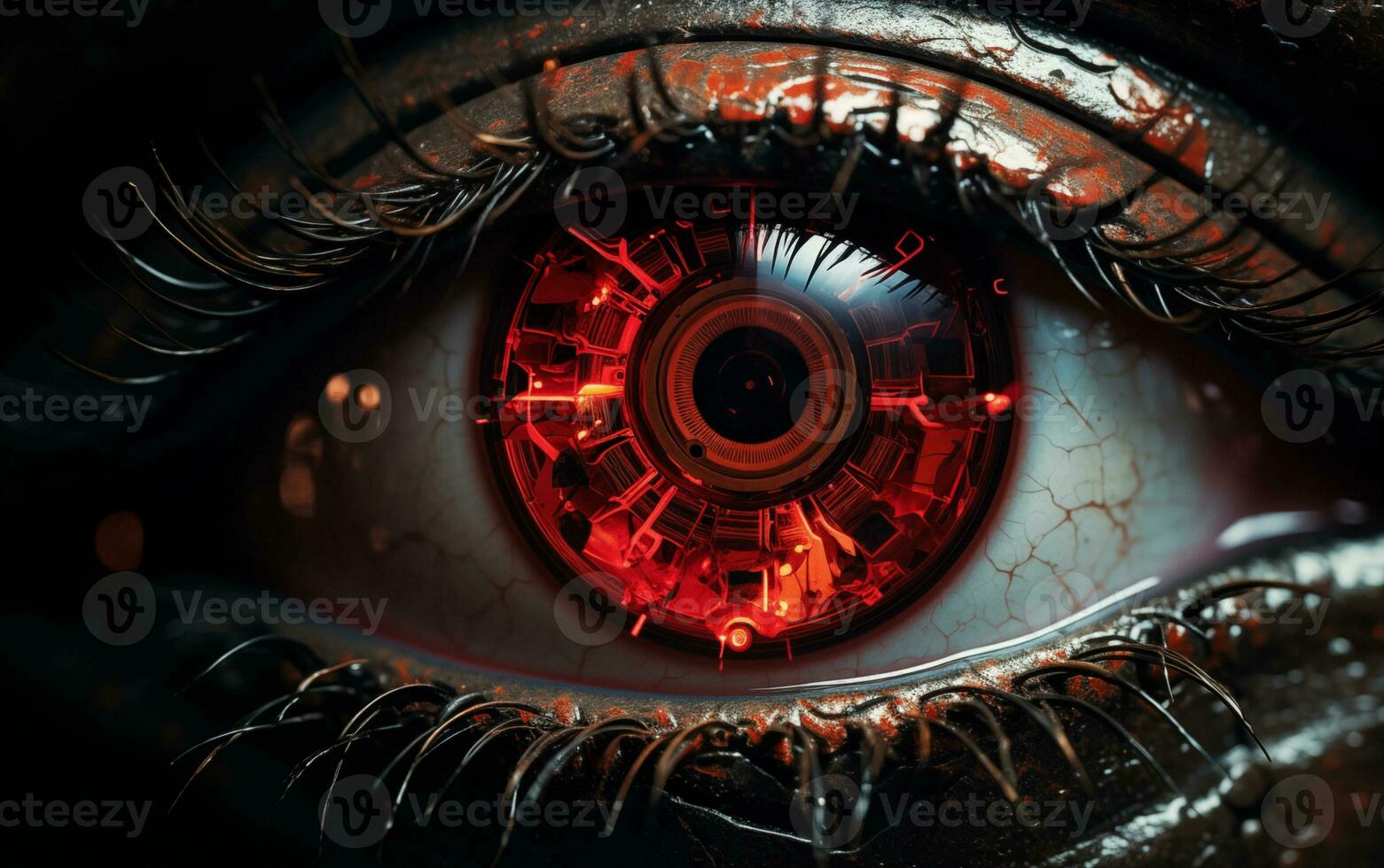 AI generated The Cybernetic Eye of Artificial Intelligence Transforms Human Vision photo