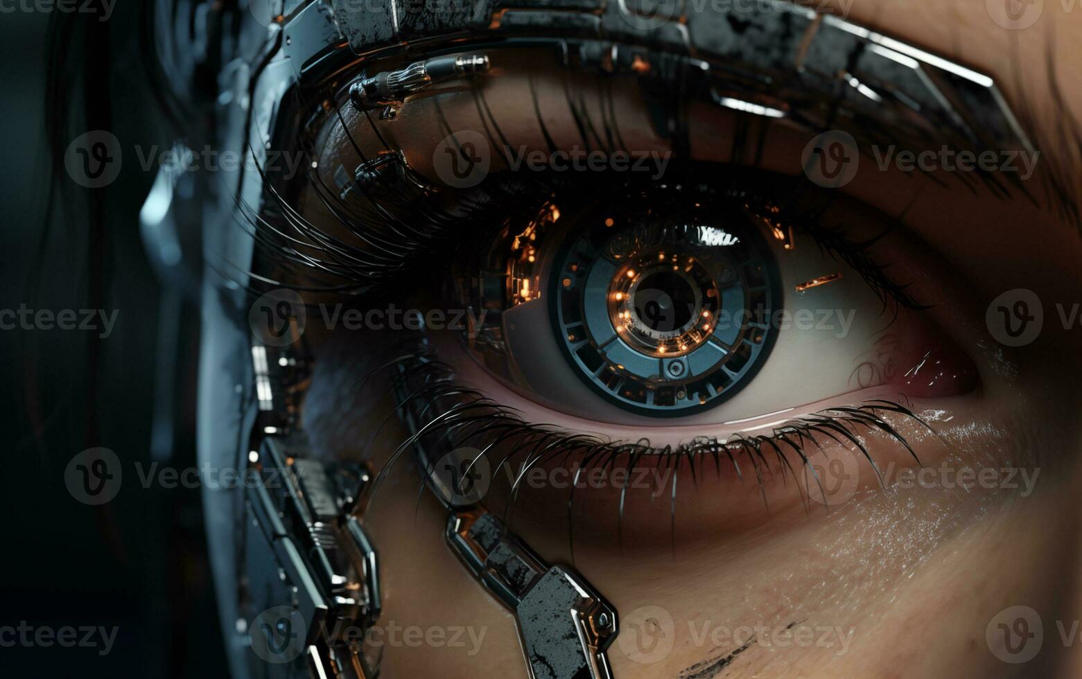 AI generated The Cybernetic Eye of Artificial Intelligence Transforms Human Vision photo