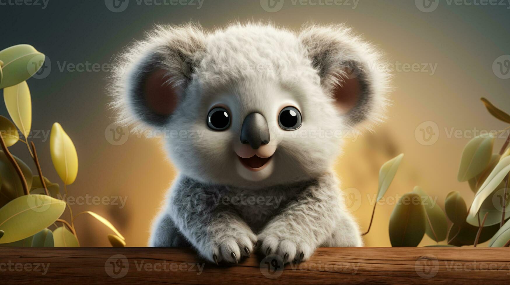 AI generated Endearing Adventures with Cute Cartoon Animal Babies photo