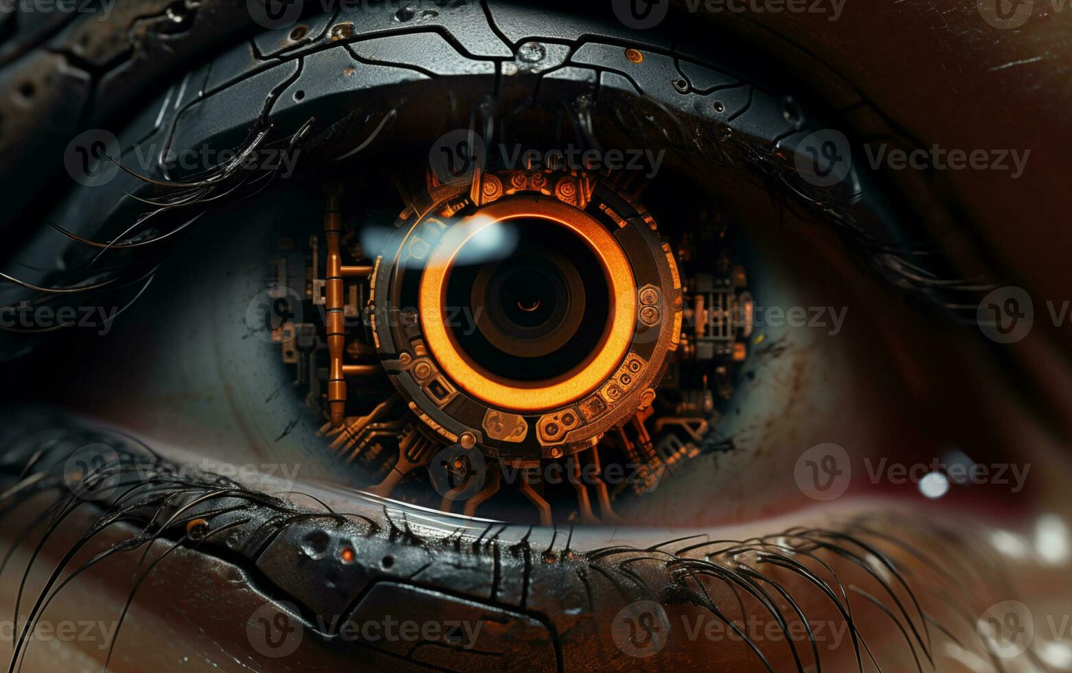 AI generated The Cybernetic Eye of Artificial Intelligence Transforms Human Vision photo