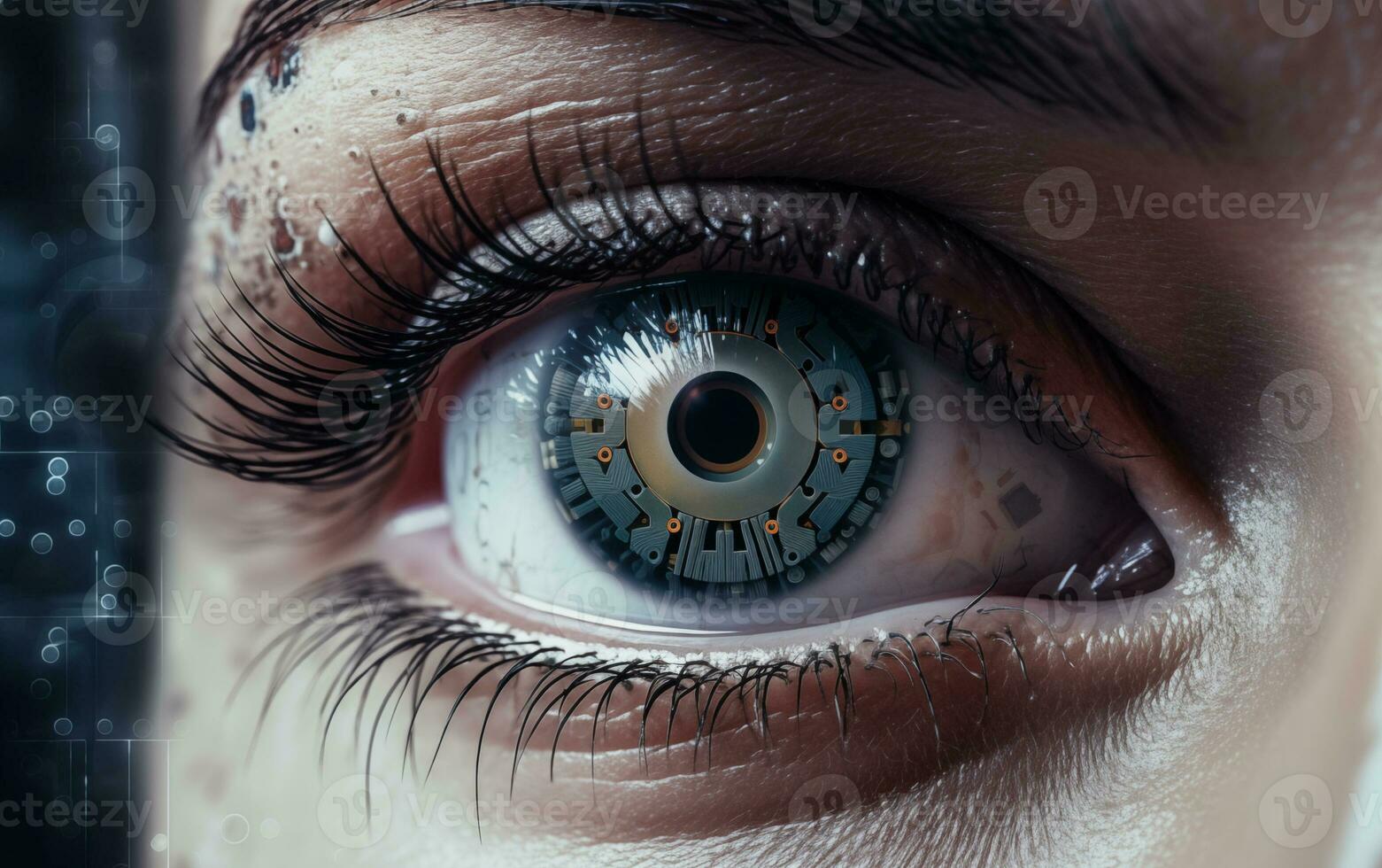 AI generated The Cybernetic Eye of Artificial Intelligence Transforms Human Vision photo