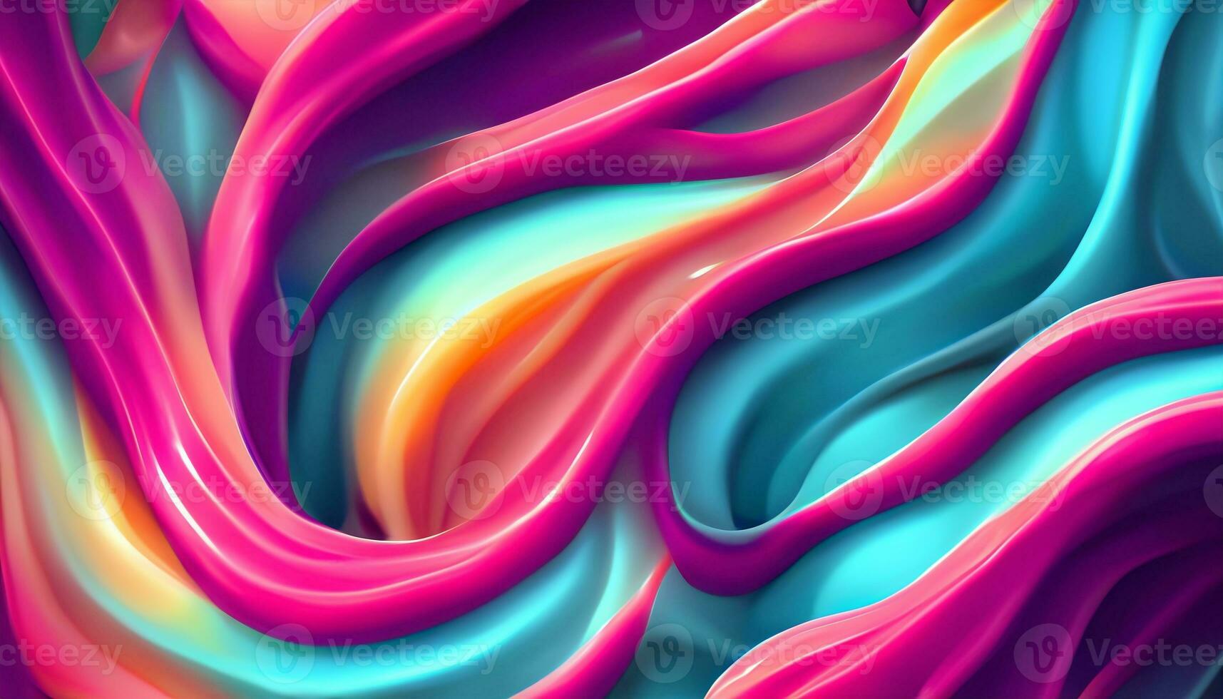 AI generated Wave fluid abstract background. Swirl flow liquid lines. Gel texture. photo
