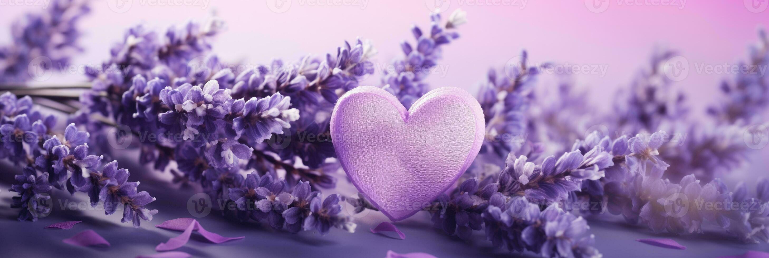 AI generated Lavender Hued Valentines Day Themed Background photo