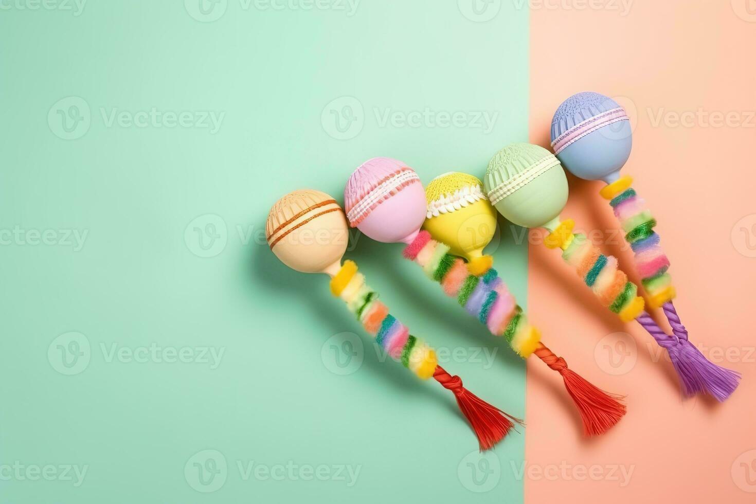 AI generated colorful easter eggs on a colorful background photo