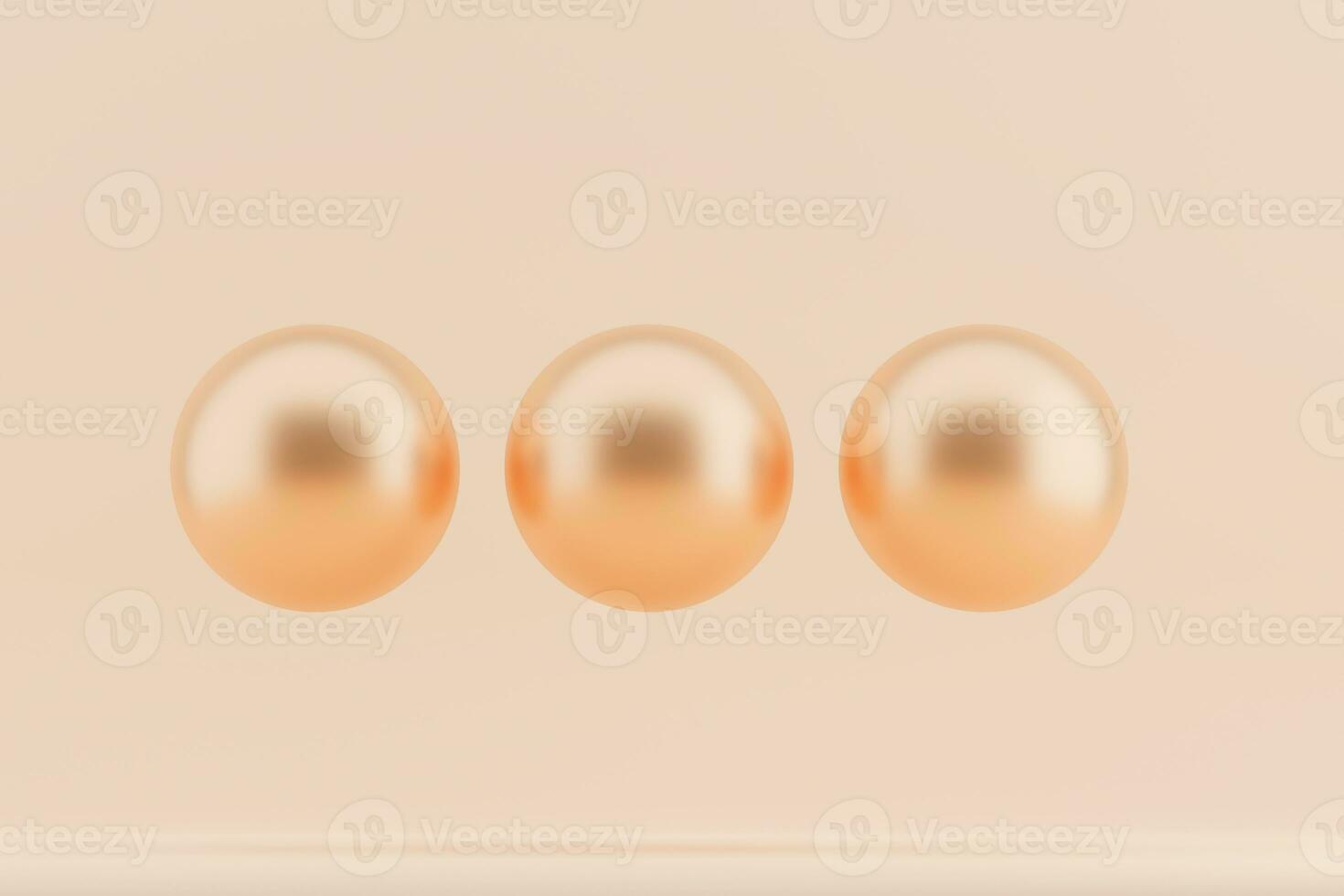 Minimalist metal spheres peach fuzz color of the year 2024 3d elements. photo