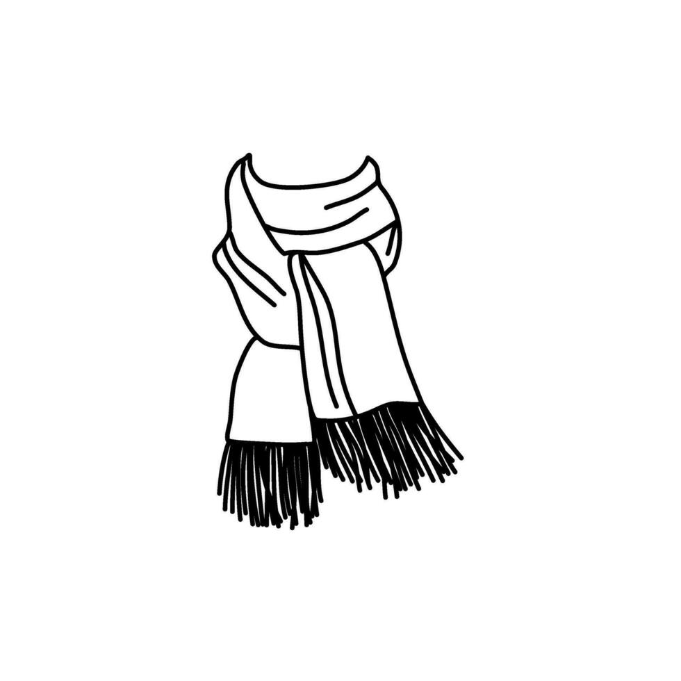 scarf line art vector fall winter illustration