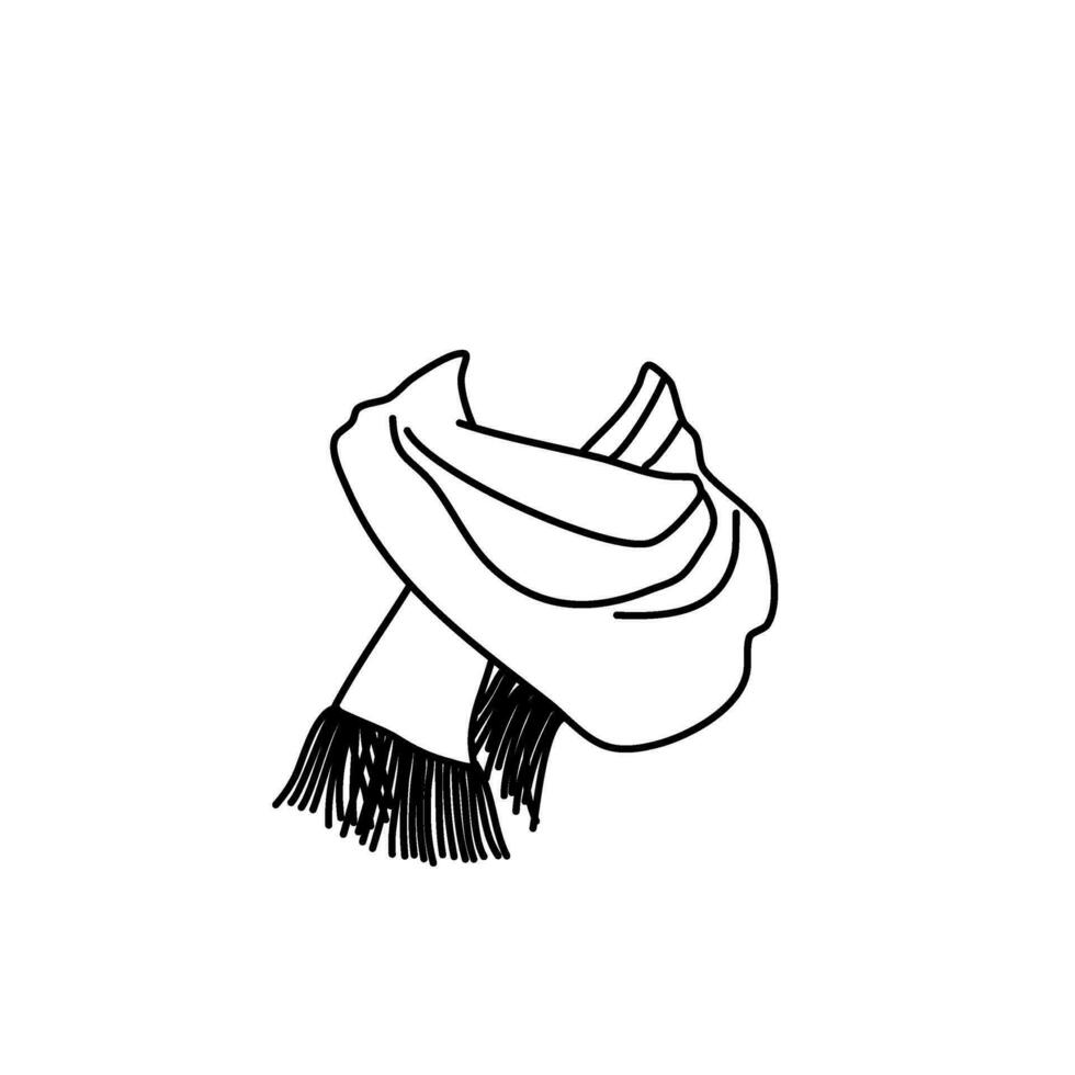 scarf line art vector fall winter illustration