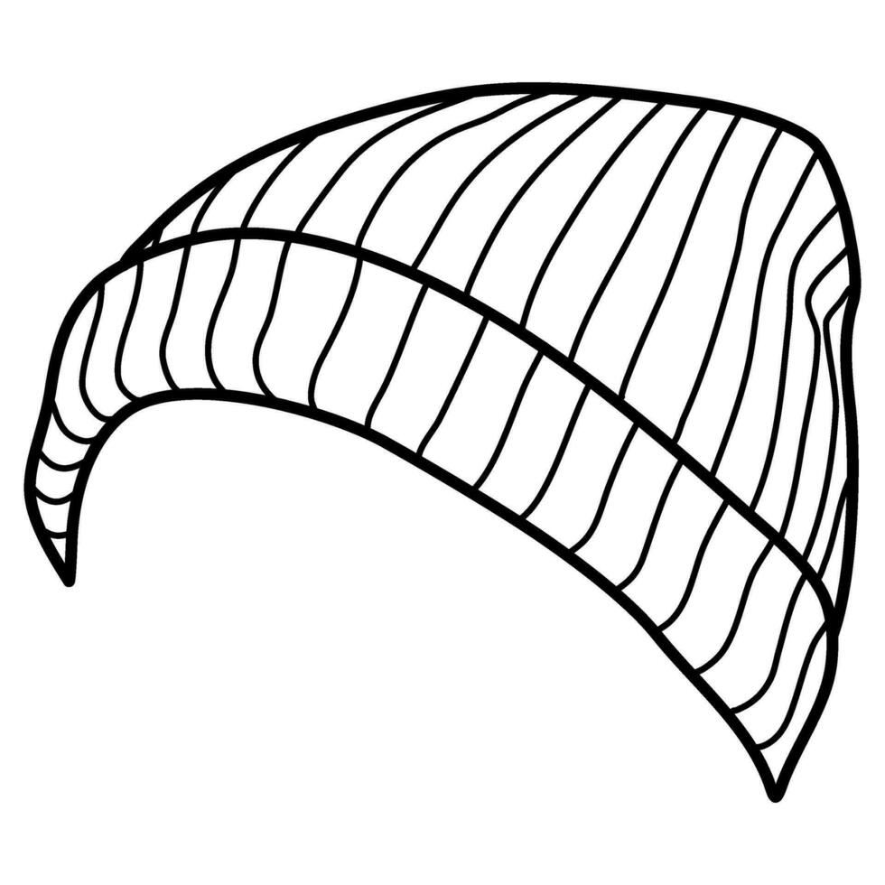 beanie hat line art vector illustration perfect for winter fall design themes