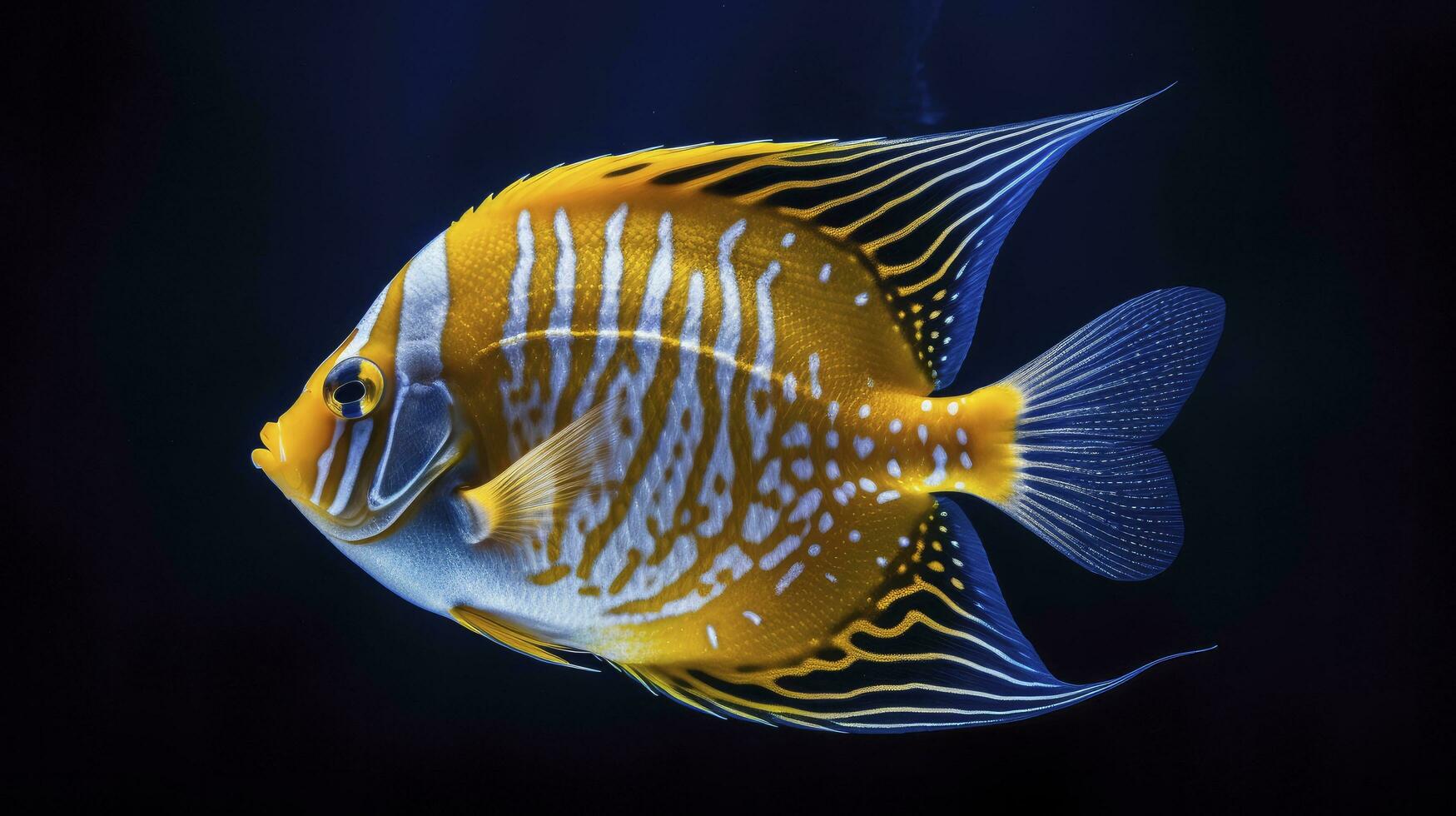 AI generated Colorful angel fish in the ocean photo