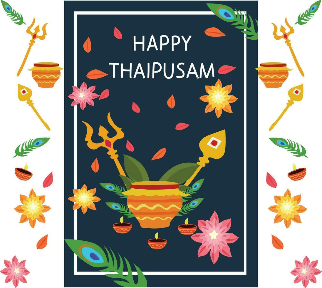 happy thaipusam india festival vector