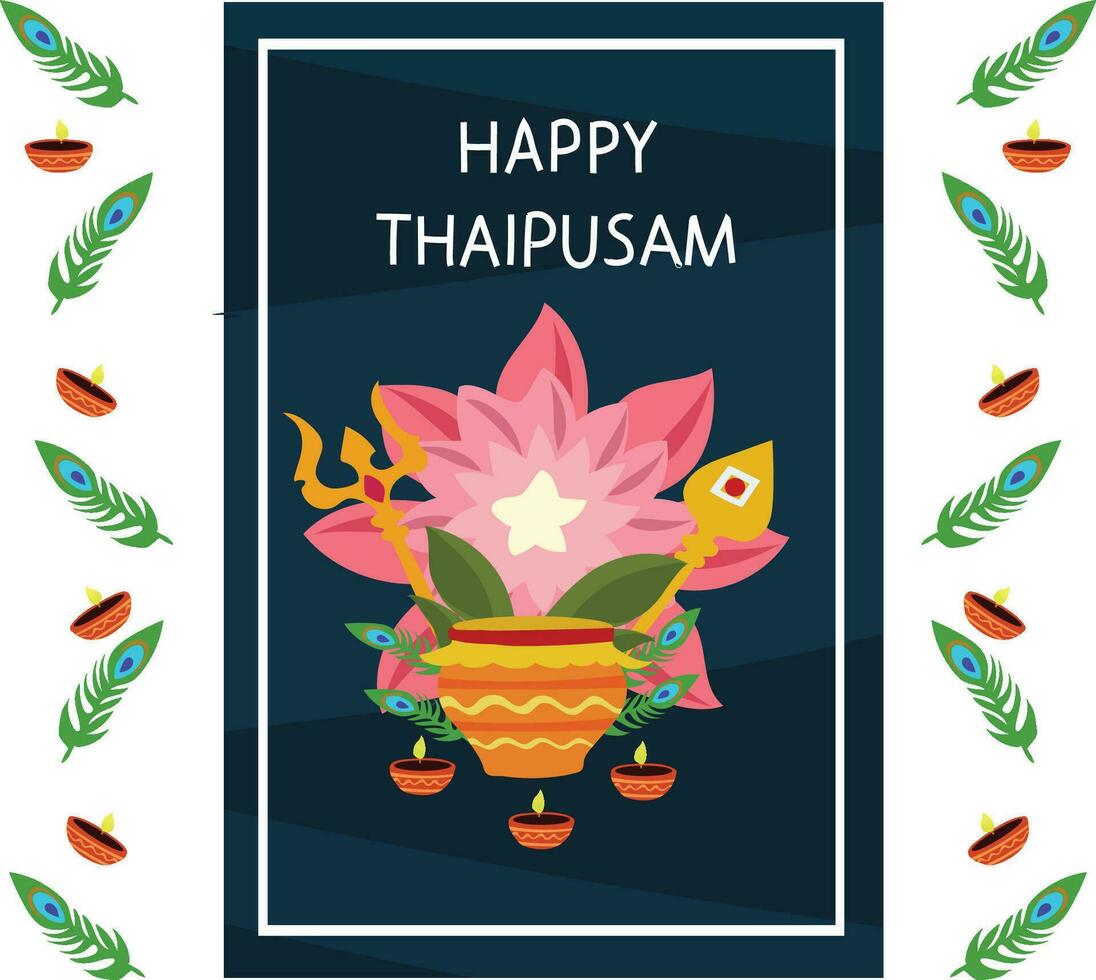 happy thaipusam india festival vector
