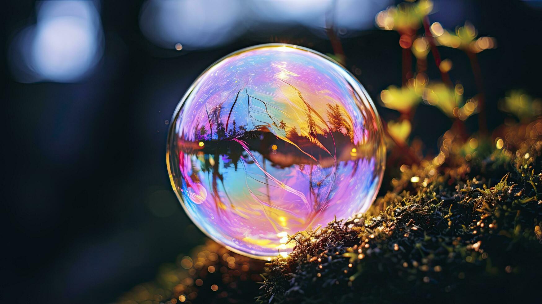 AI generated Realistic soap bubble photo