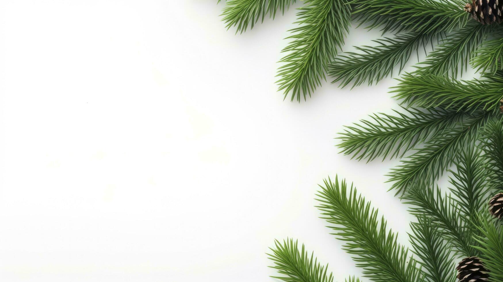 AI generated realistic pine branches christmas background photo