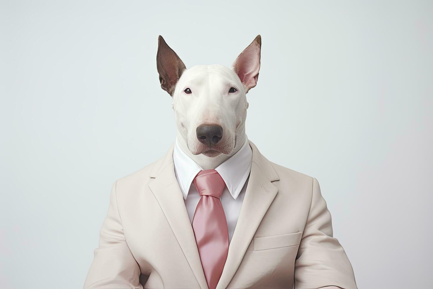 AI generated A businessman with dog head isolated photo