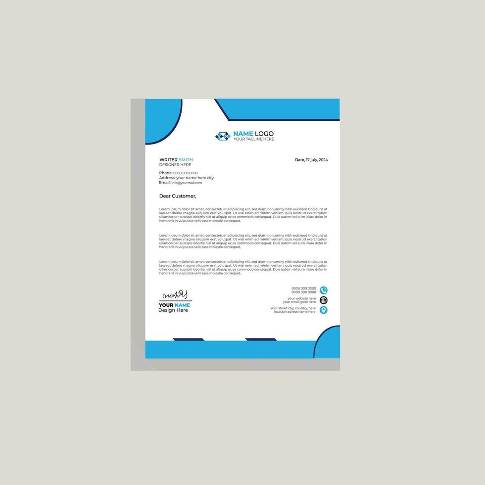 Letterhead Clean Template vector