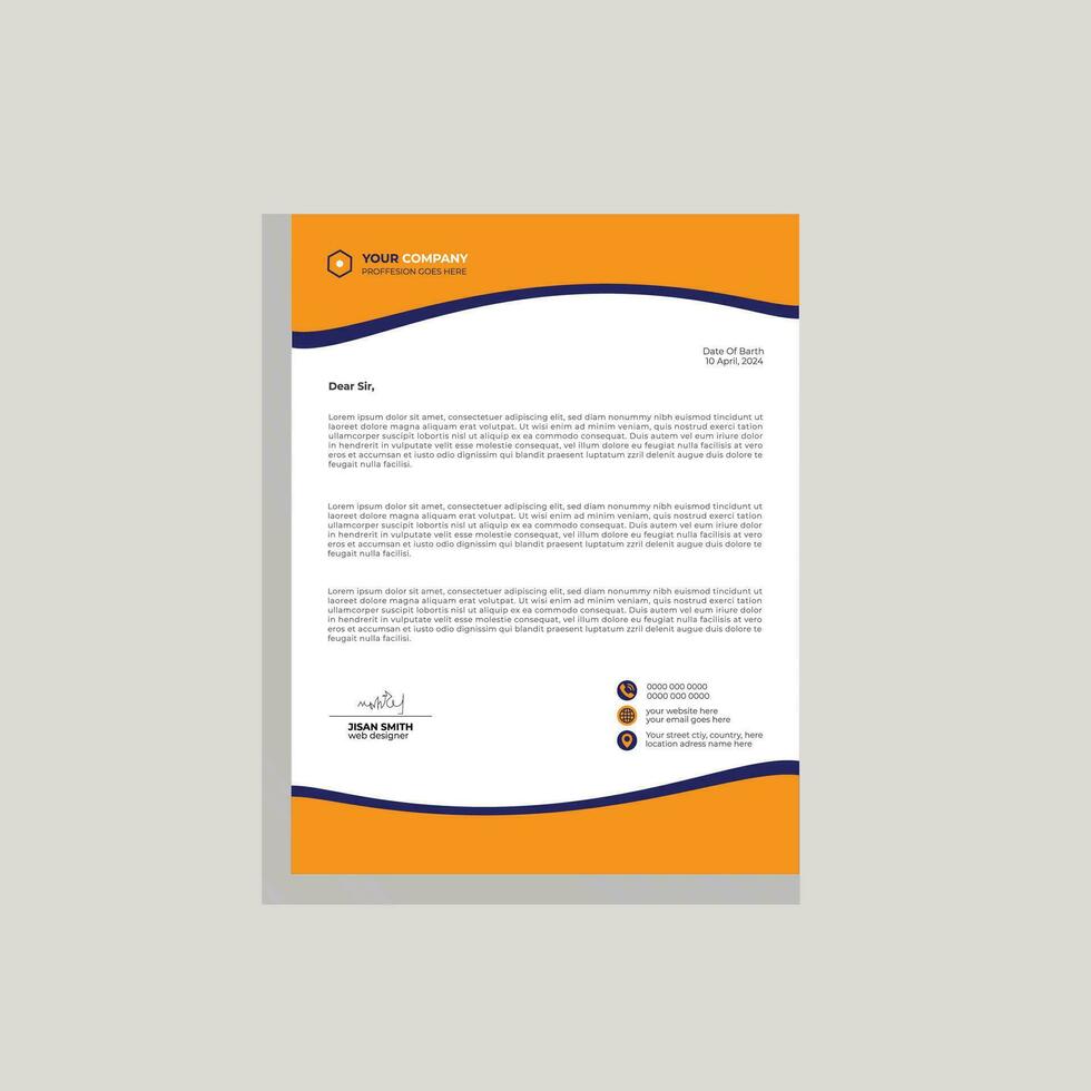 Letterhead Company Template vector