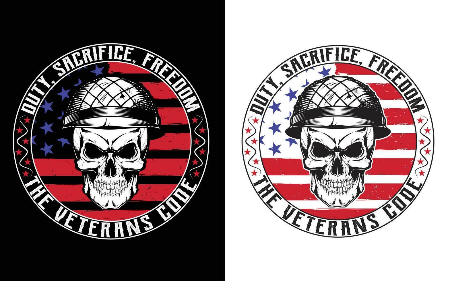 vector retro Clásico americano bandera y veterano camiseta diseño