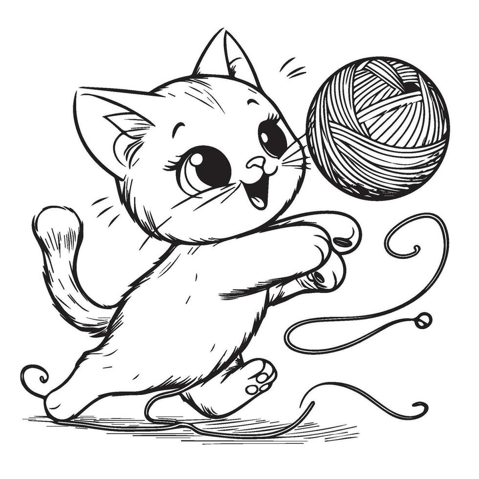 Cat playing with ball of clearance yarn