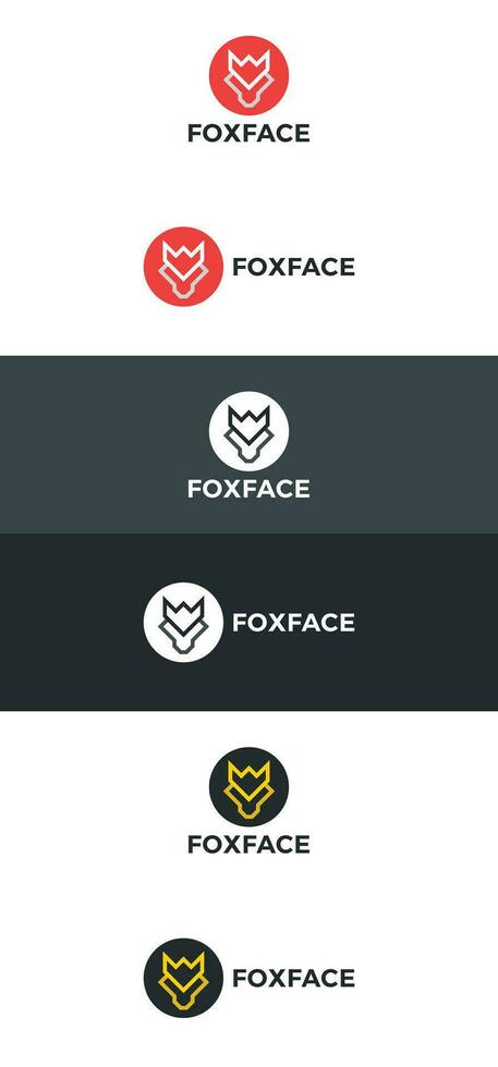 Minimal fox face logo template, fox vector logo template.