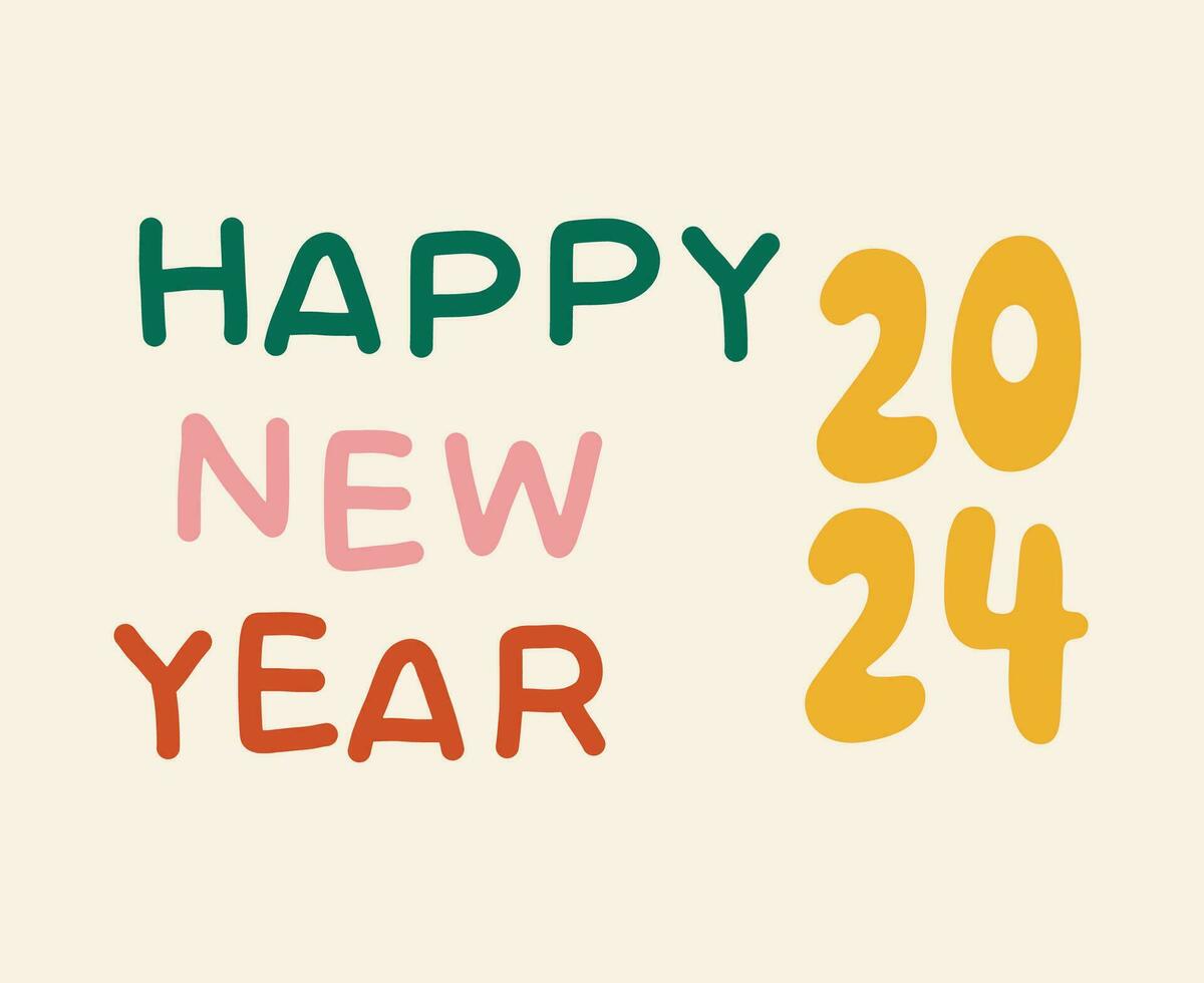 contento nuevo año 2024 resumen rosado gráfico diseño vector logo símbolo ilustración