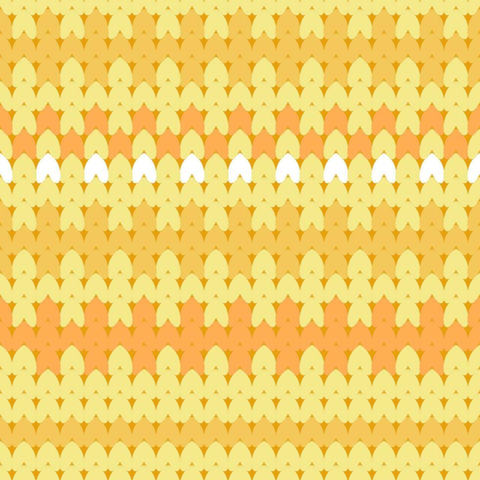 Yellow seamless pattern of braided loops of yarn with ornament vector