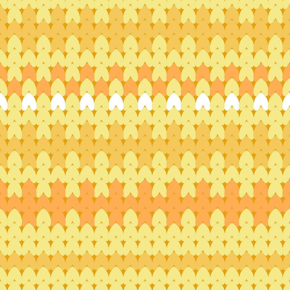 Yellow seamless pattern of braided loops of yarn with ornament vector