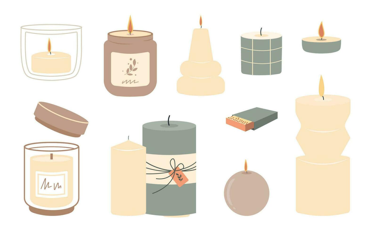Set of candles 06 vector