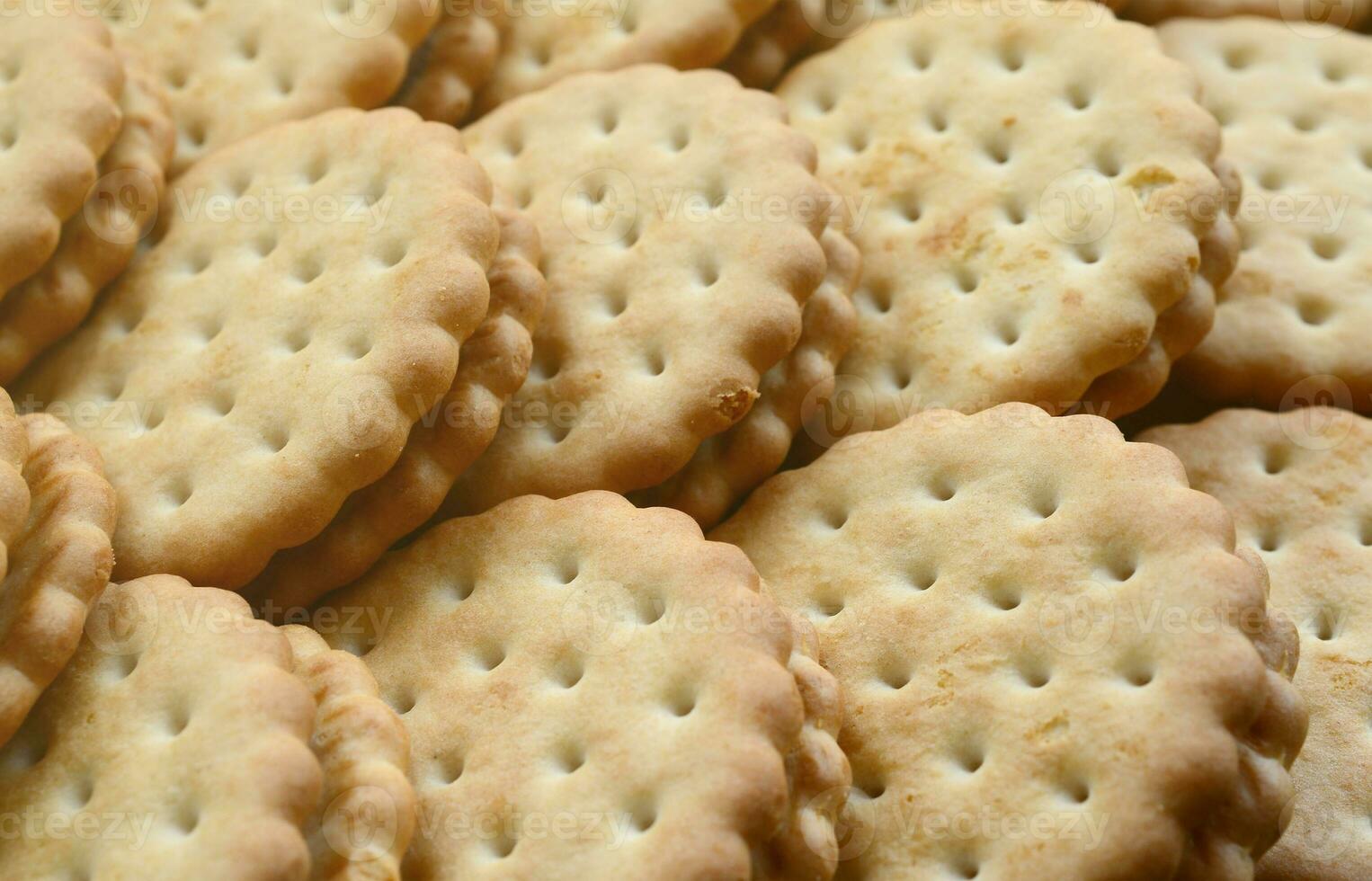 Detailed picture of round sandwich cookies with coconut filling. Background image of a close-up of several treats for tea photo
