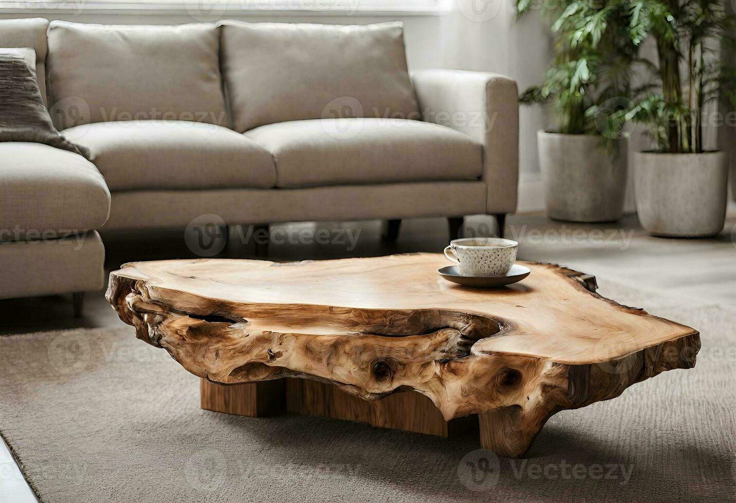 ai generado rústico elegante café mesa hogar diseño detalle En Vivo borde café mesa foto