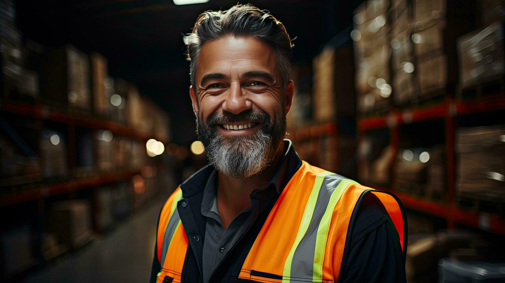 AI generated Working specialist engineer at work in an orange vest special uniform photo
